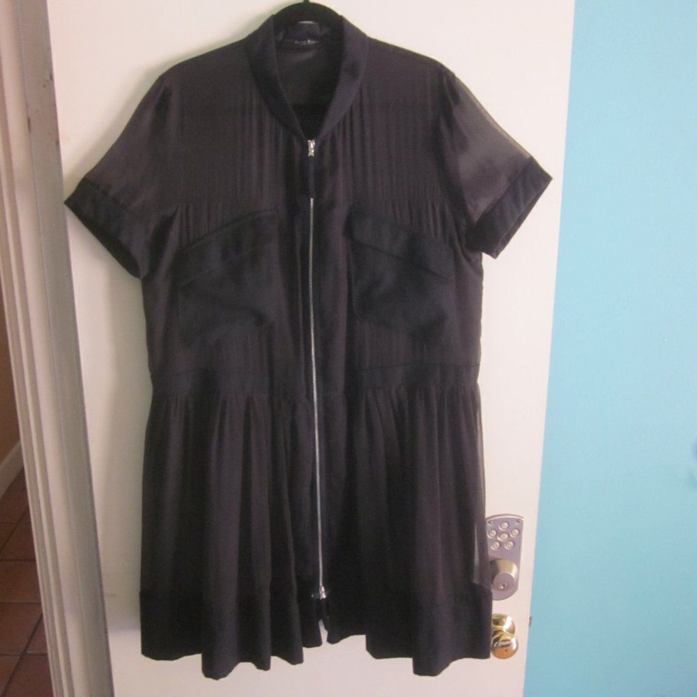 Nuovo Borgo Womens Size 14 Italian Made Black Dress Size 50 Knee Length Designer